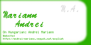 mariann andrei business card